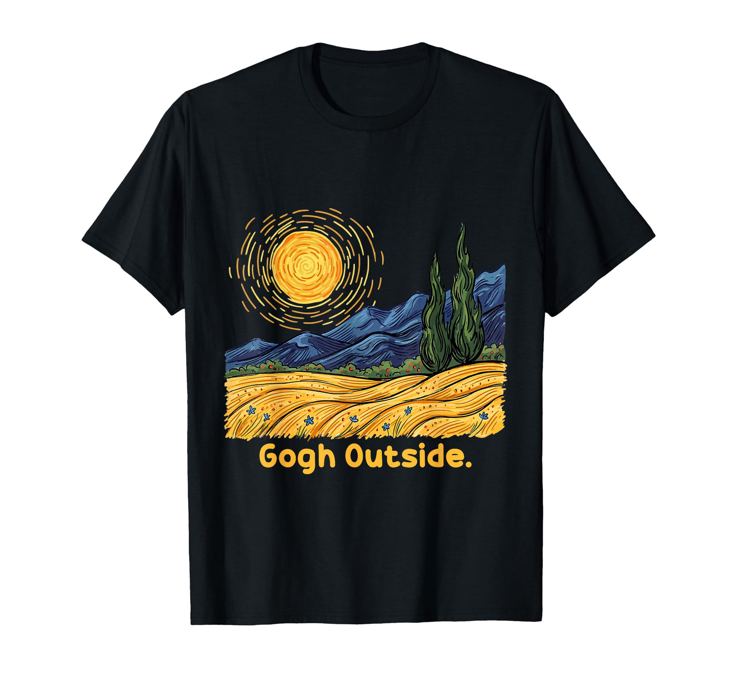Vintage Gogh Outside Nature Funny Art Lover Graphic T-Shirt