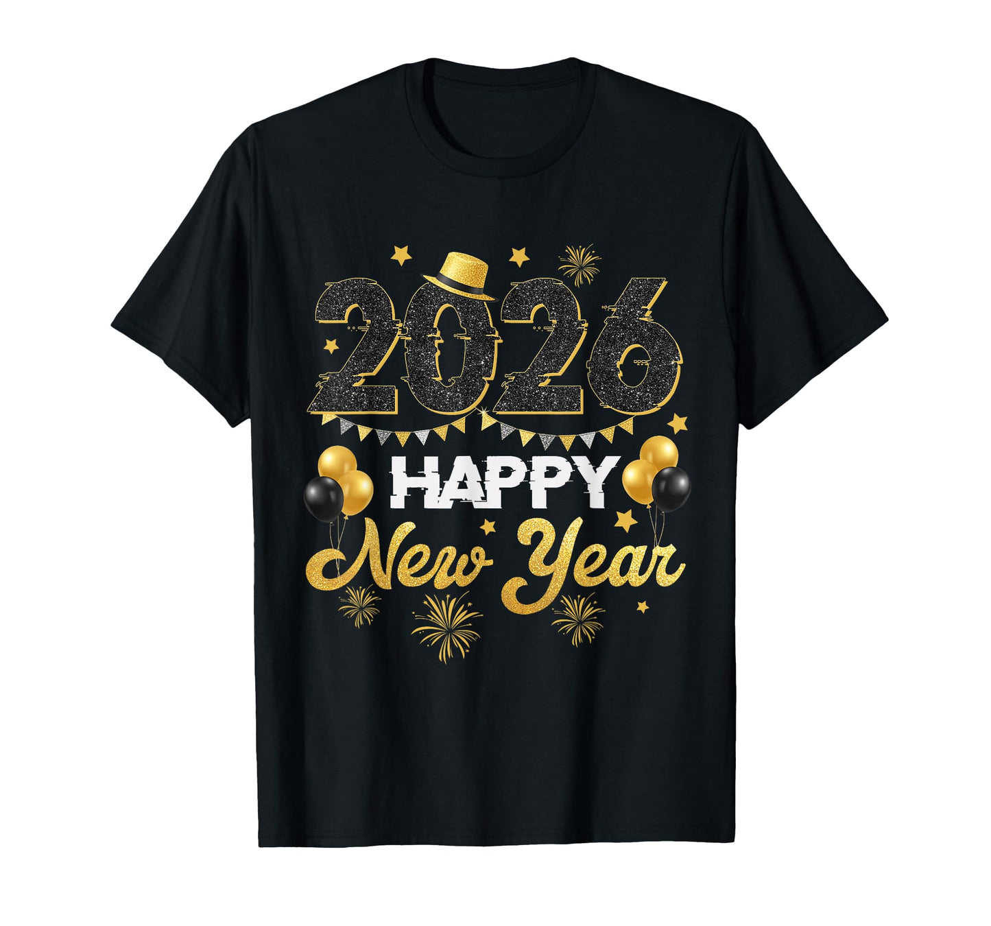 Happy New Year 2026 New Year's Eve Party Countdown Fireworks T-Shirt