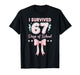 I Survived 67 Days Coquette Pink Bow Six Seven Meme Girl T-Shirt
