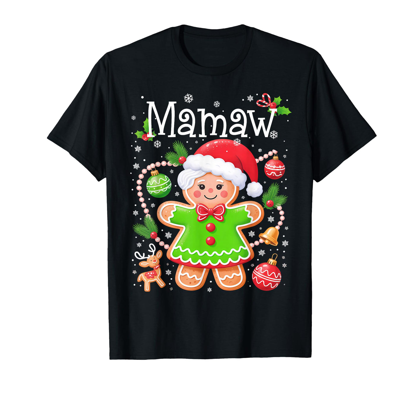 Cute Mamaw Gingerbread Family Matching Christmas Cookie Crew T-Shirt