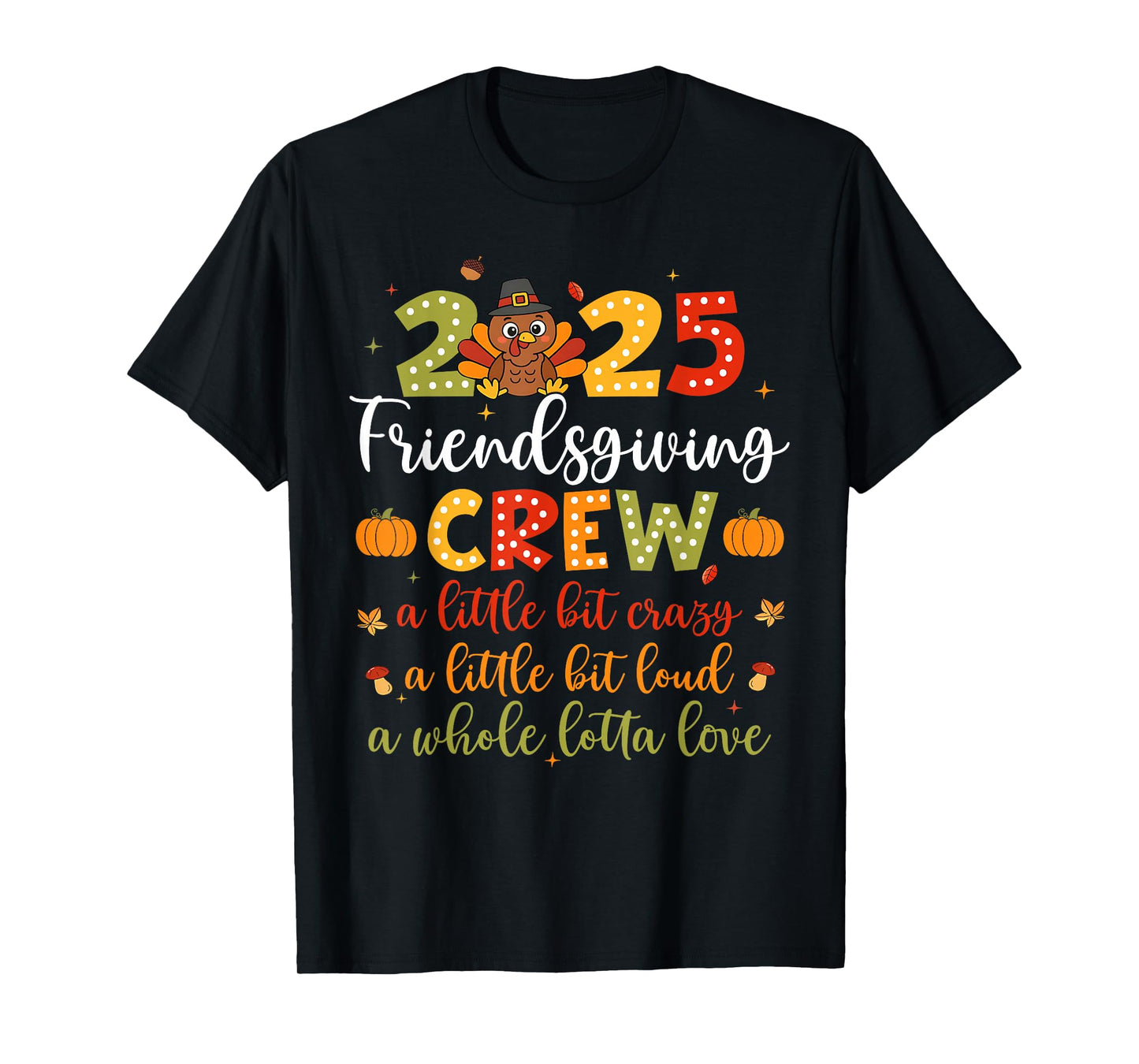 Retro Friendsgiving Squad Crew 2025 Thanksgiving Fall Turkey T-Shirt