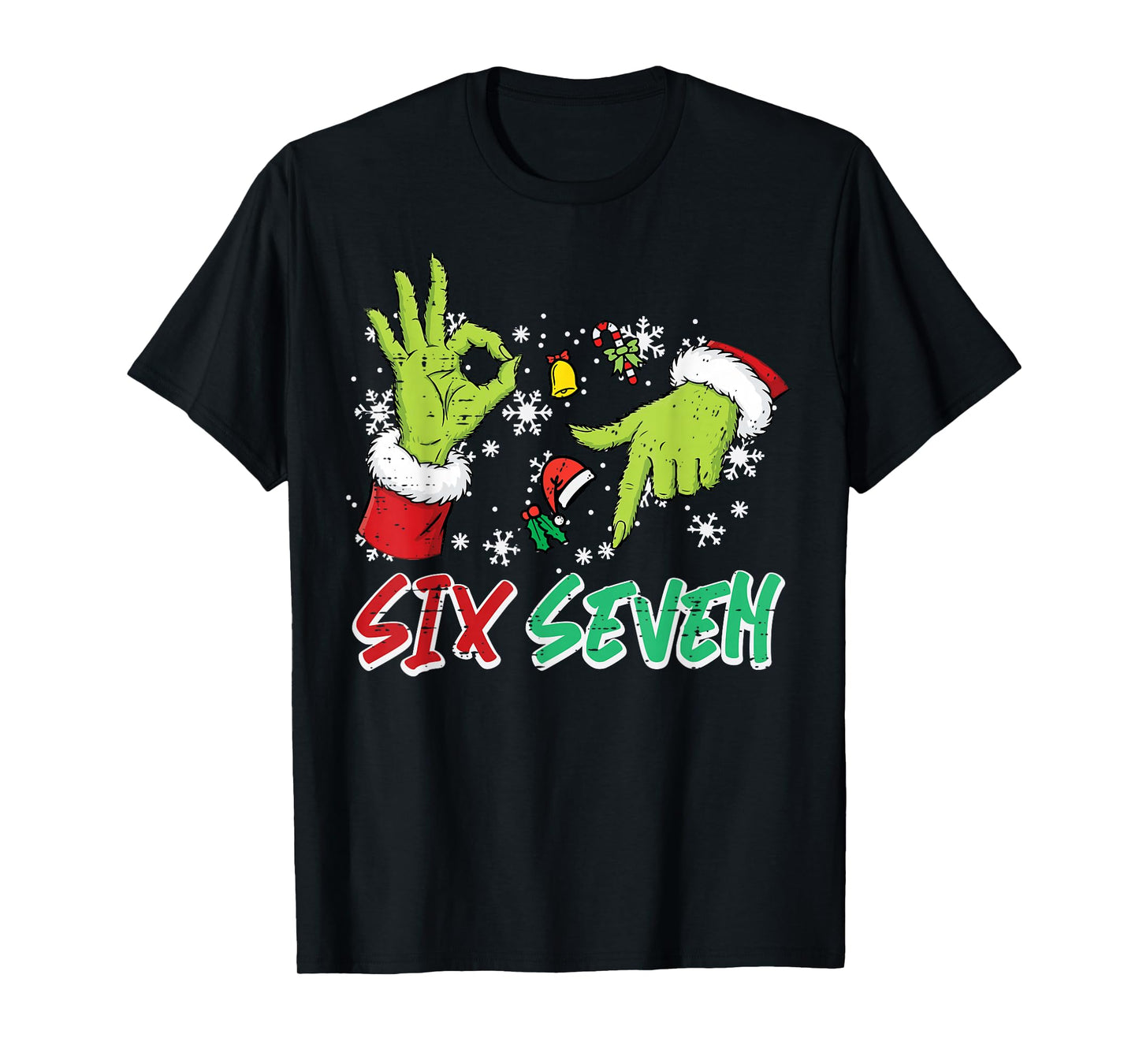 Christmas Six Seven 67 Funny Meme 6 7 Xmas Women Men Kids T-Shirt