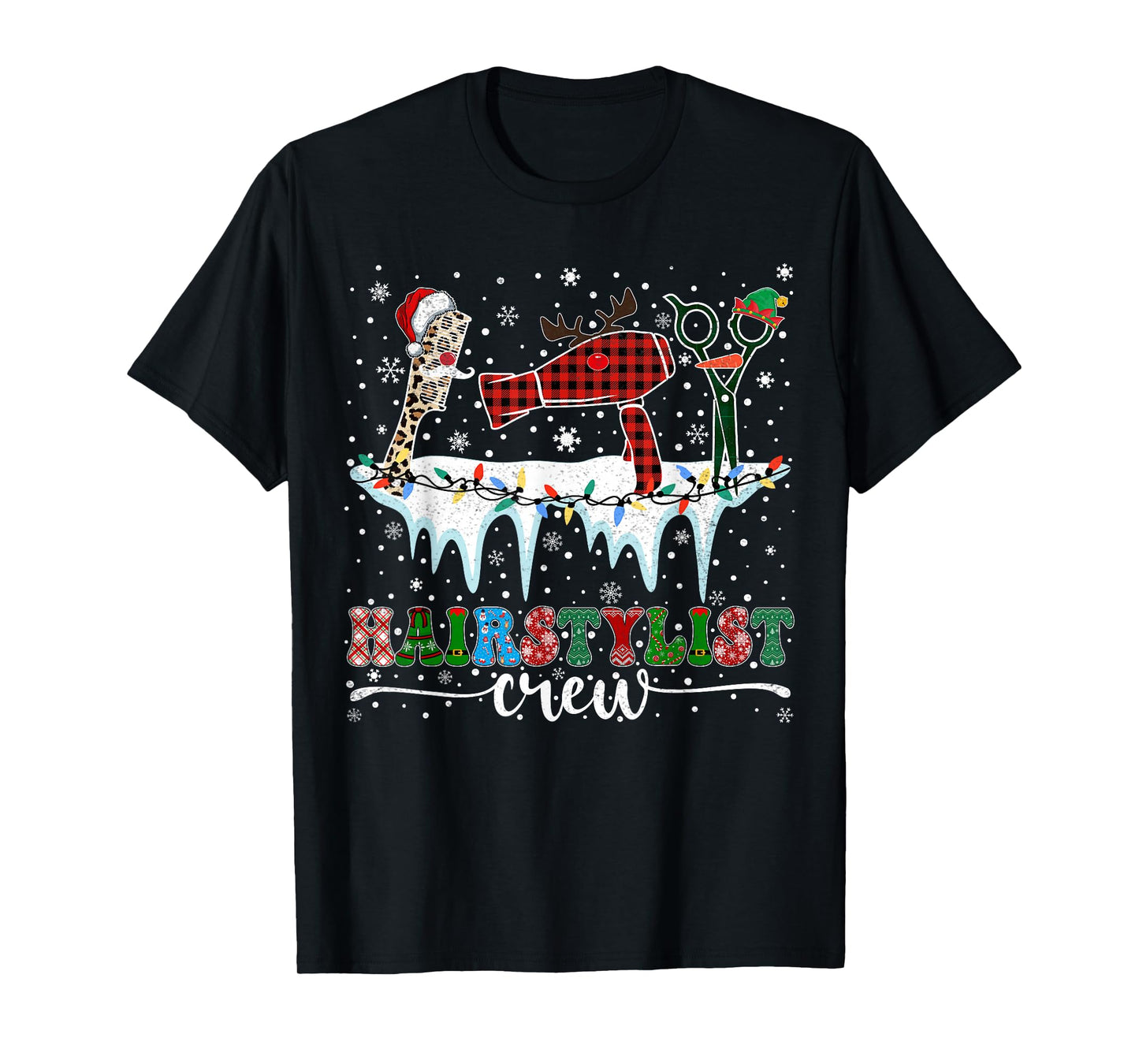 Xmas Barber Tool Hairdresser Crew Hairstylist Christmas T-Shirt