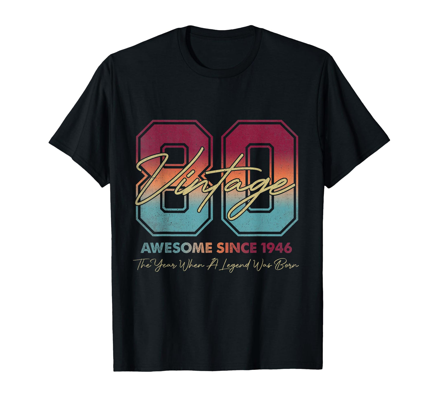 Vintage 80th Birthday Since 1946 Limited Edition 80 Year Old T-Shirt