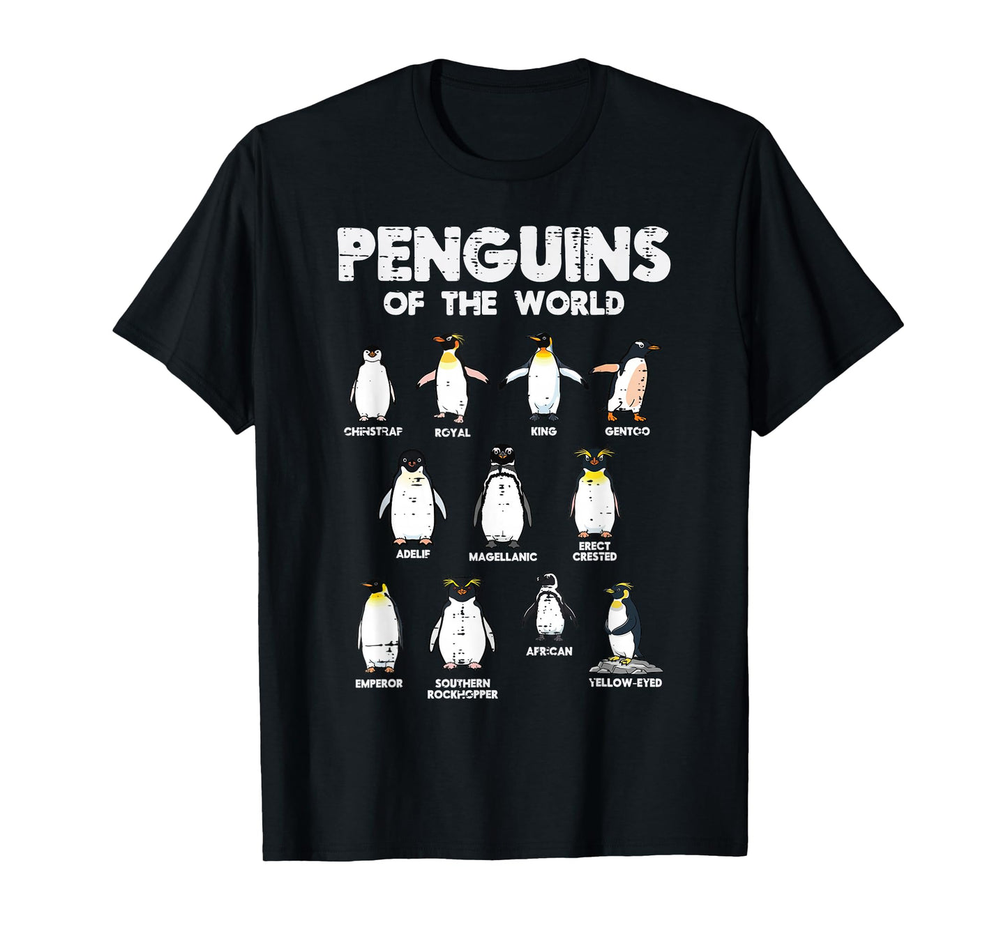 Penguins of The World Cute Animal Lover Men Women Kids Youth T-Shirt