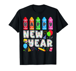 Happy New Year Teacher Fireworks New Years Eve Party 2026 T-Shirt