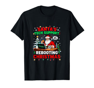 Rebooting Funny Santa's Tech Support Christmas Computer Meme T-Shirt
