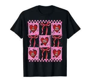 Candy Sweet Hearts Love Valentines Day Coquette Bow T-Shirt
