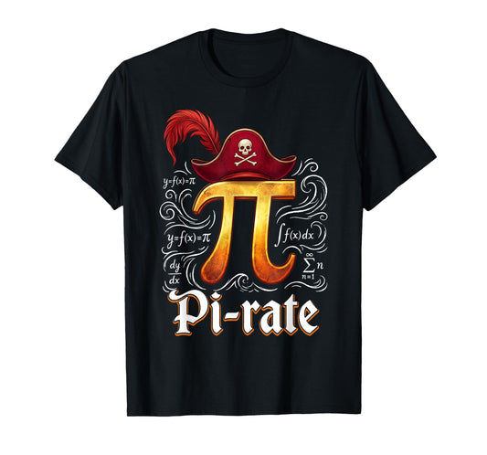Pi Rate Science Student Math Teacher Funny Pi Day Pirate T-Shirt