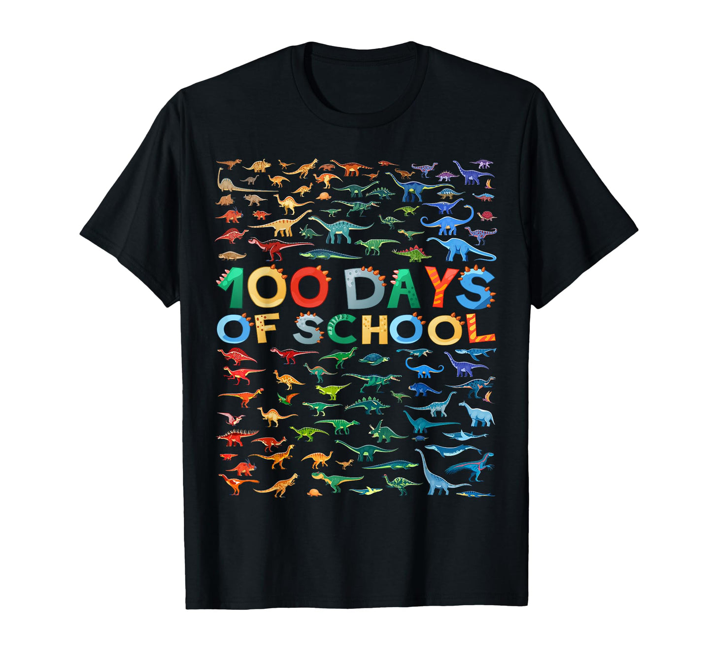 Happy 100th Day of School Dino Kids 100 Days Dinosaur T Rex T-Shirt