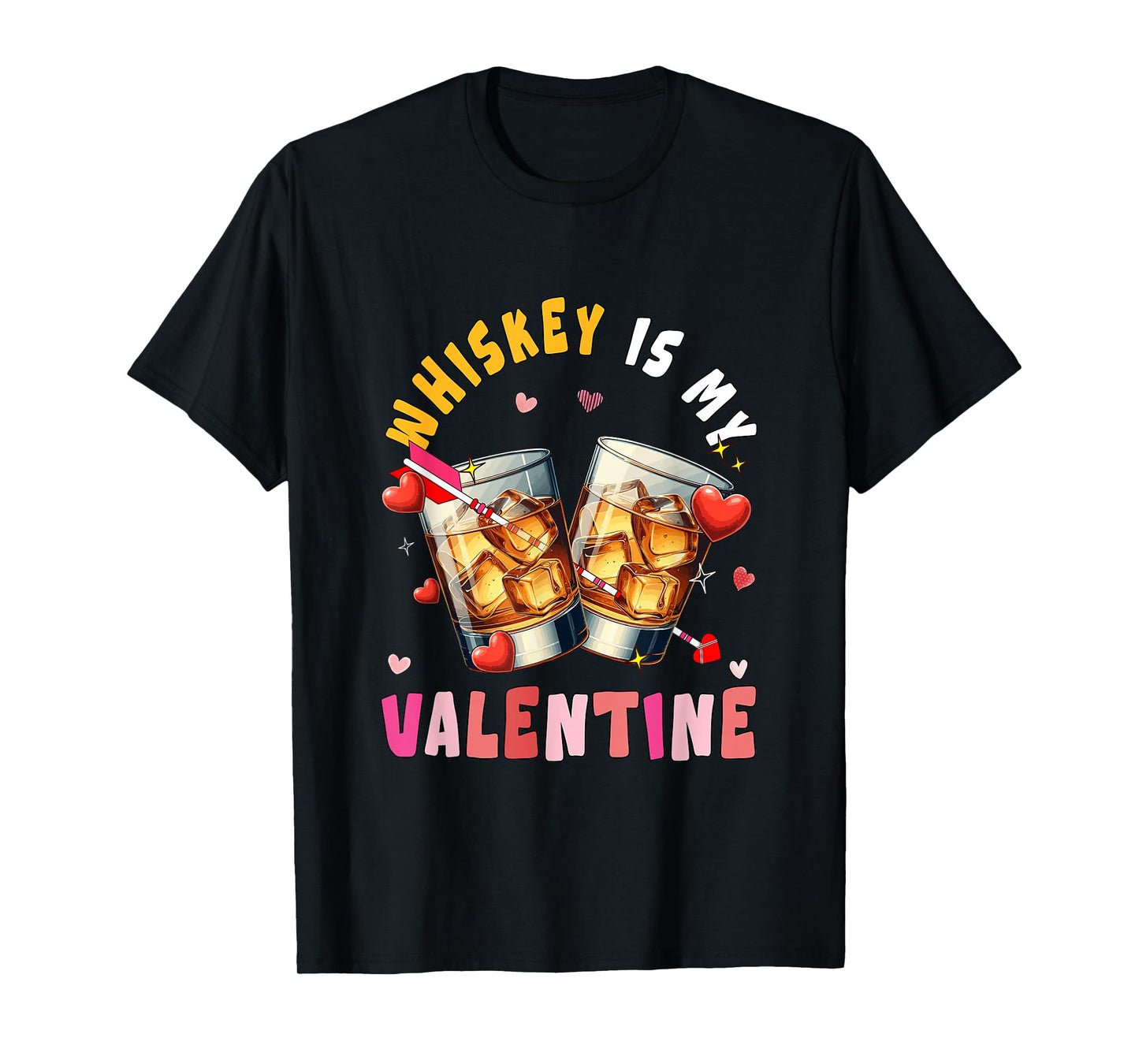 Whiskey is My Valentine Hearts Matching Drinker Family T-Shirt