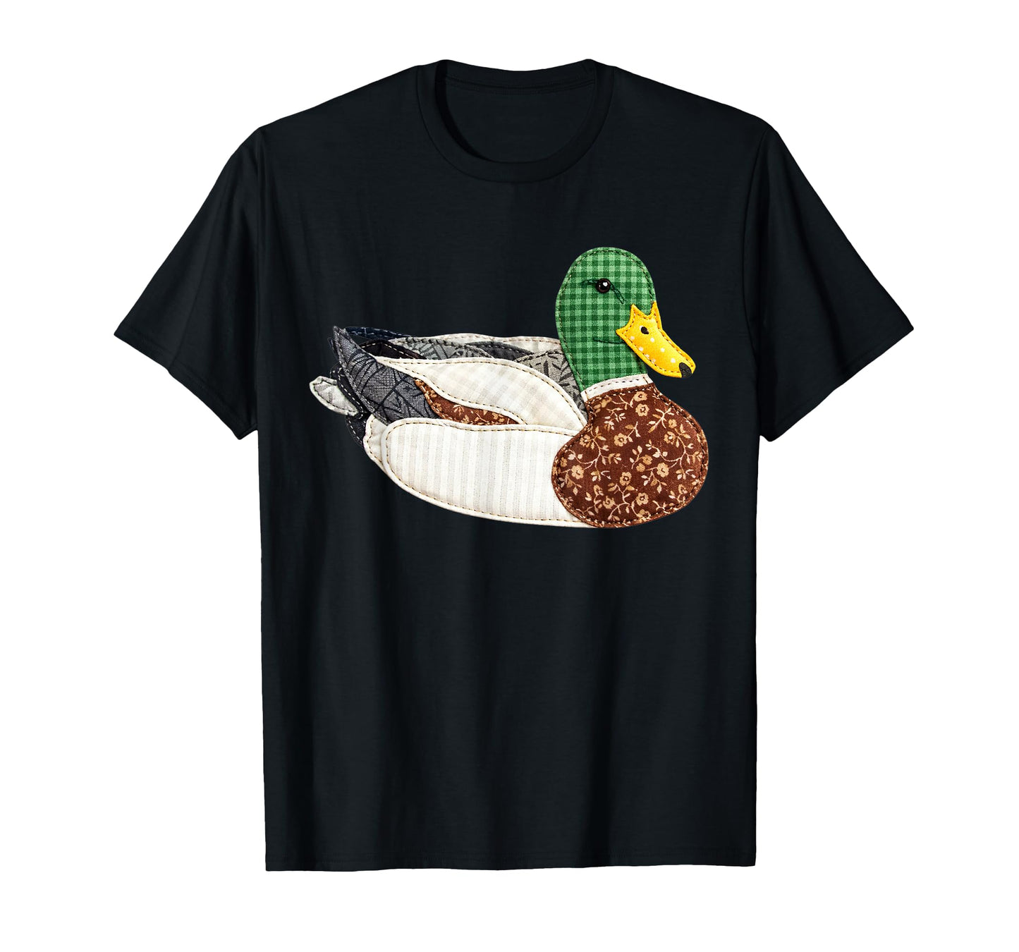 Patchwork Mallard Duck Country Cottage Aesthetic T-Shirt