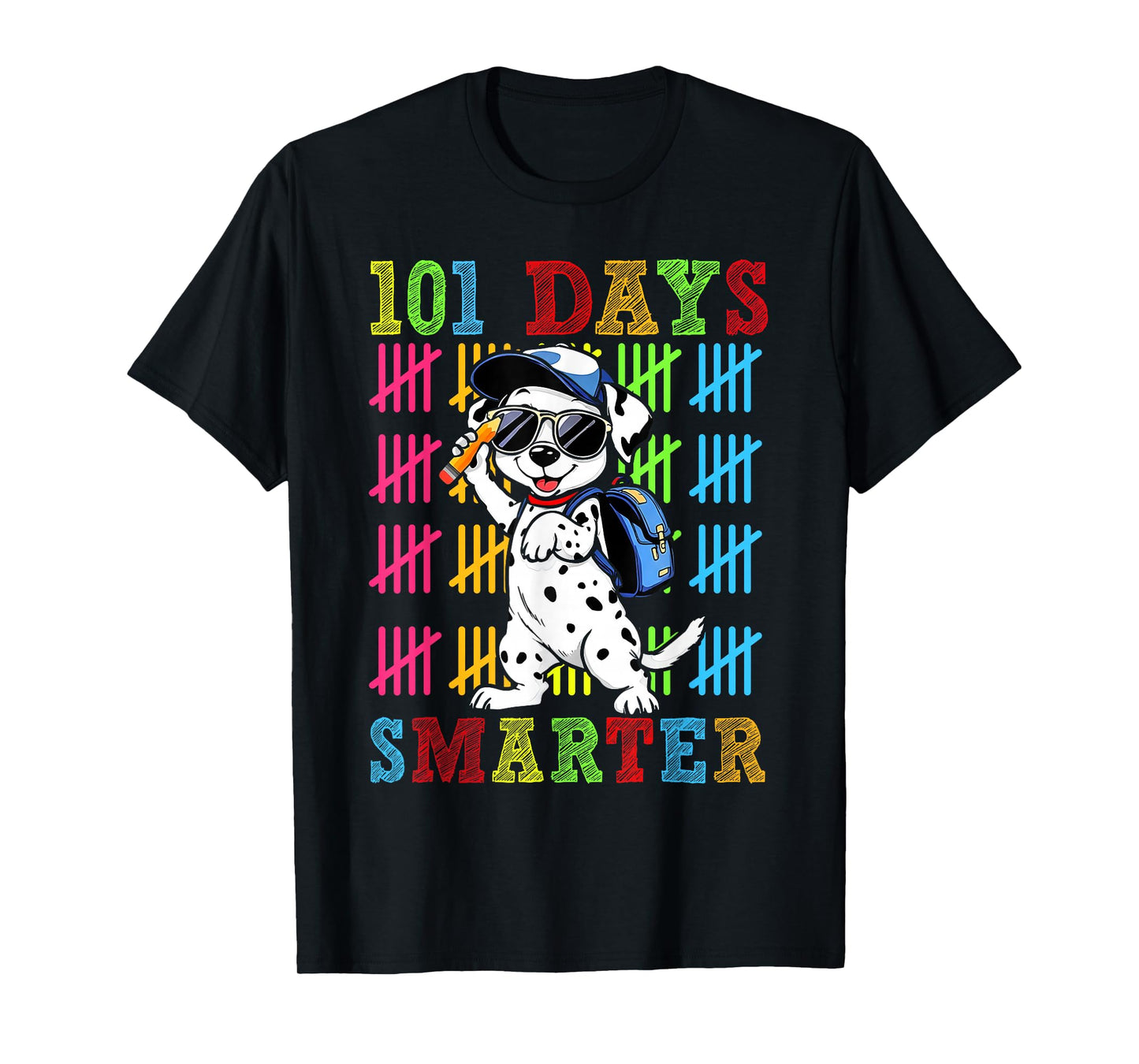 101 Days Smarter Dabbing Cute Dog Teachers Students Kids T-Shirt