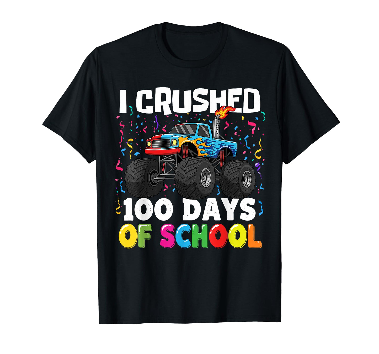 100 Days of School Monster Truck 100th Day of School Kids T-Shirt