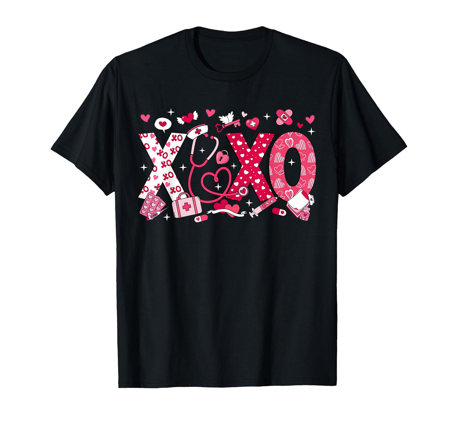 Nurse XOXO Stethoscope Valentine RN PCT CNA Nurse Women T-Shirt