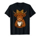 Highland Cow Drinking Coffee Leopard for Women Girls T-Shirt