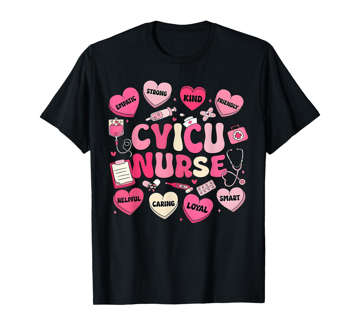 Valentine CVICU Nurse Hearts Coquette Pink Women T-Shirt