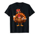 Turkey Drinking Coffee Bow Thanksgiving Womens Turkey Day T-Shirt