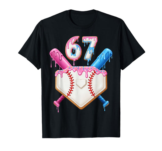 6 7 Baseball Dripping Six Seven Gen Alpha Slang T-Shirt