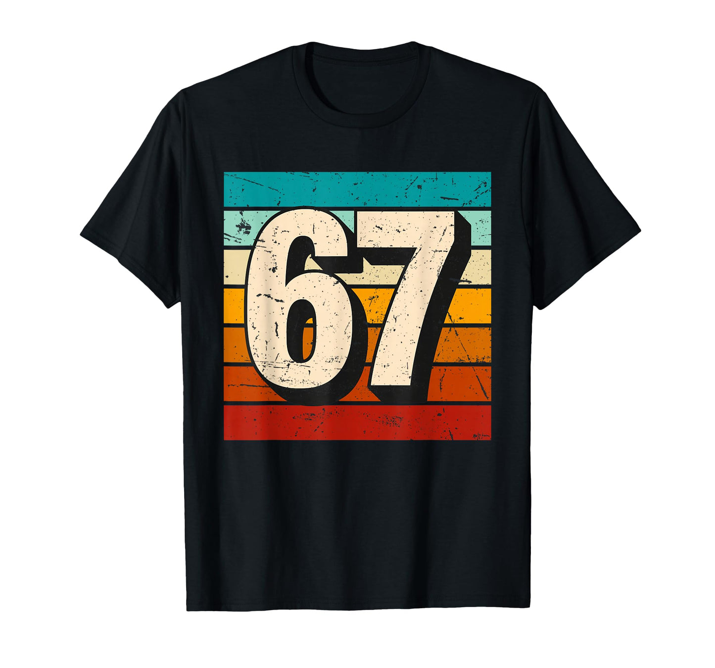 Vintage 67 Meme Retro Six Seven Number Funny 6 7 Meme T-Shirt
