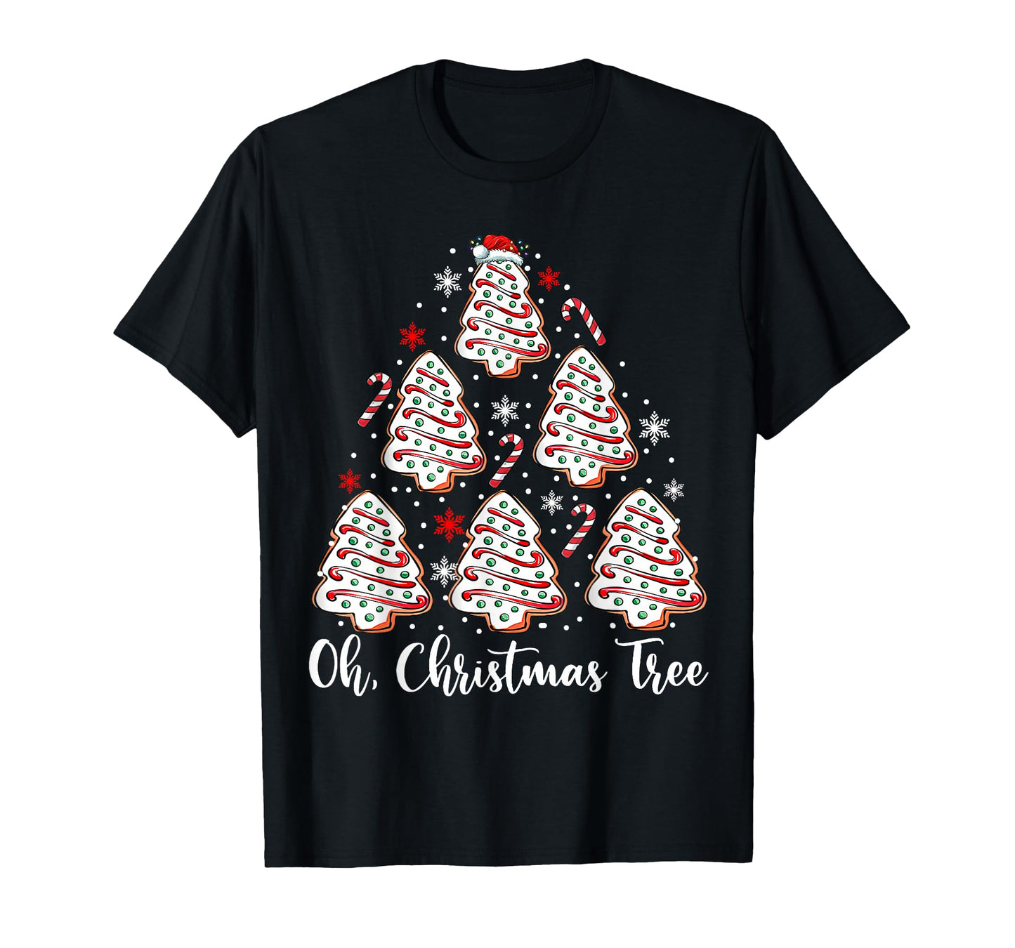 Oh Christmas Tree Cakes Debbie Becky Jen Cake Lovers Xmas T-Shirt