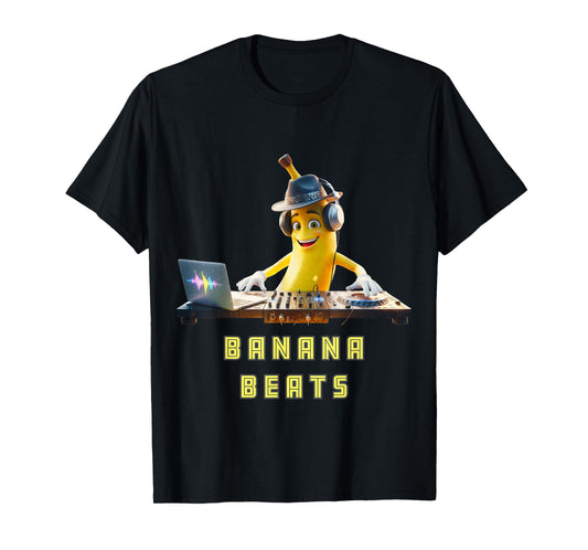Go Banana Beats DJ Funny Music Party Vibe Retro Funky Tee T-Shirt