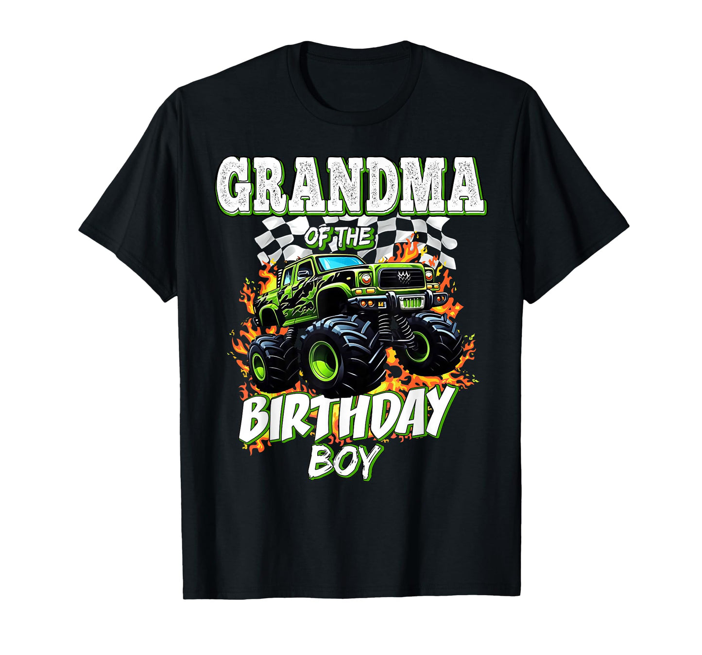 Grandma of The Birthday Boy Monster Truck Birthday Kids T-Shirt