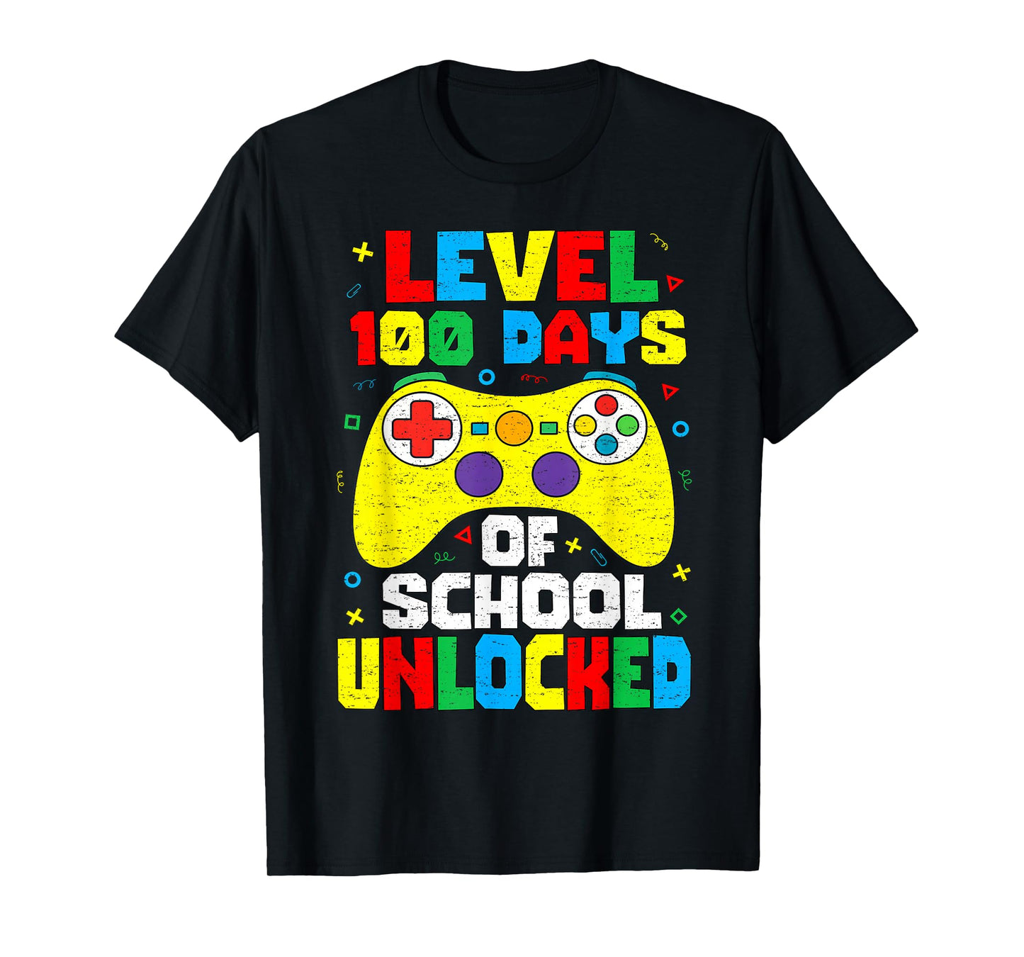 Level 100 Days of School Unlocked Gamer Video Games Boy Kids T-Shirt