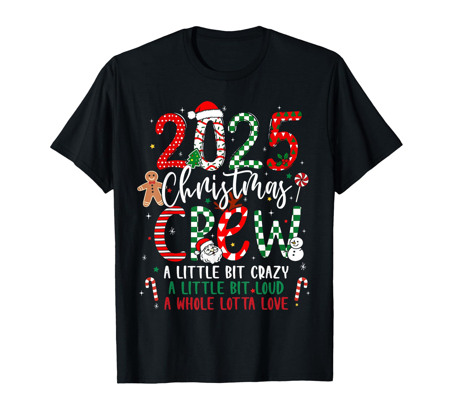 Christmas Crew 2025 Family Christmas Xmas Pajamas Matching T-Shirt