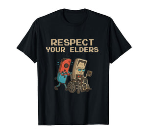 Respect Your Elders Gaming Control Retro Funny Gamer T-Shirt