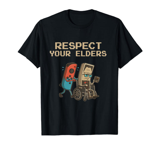 Respect Your Elders Gaming Control Retro Funny Gamer T-Shirt