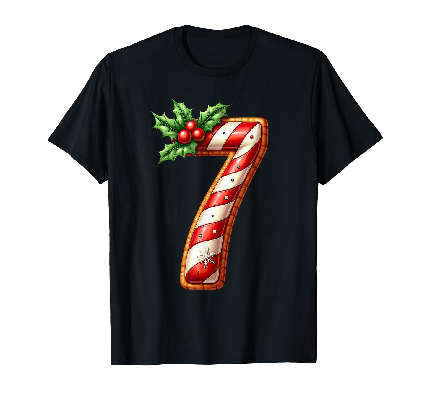 Christmas Six Seven 6 7 Meme Candy Cane Boys Girls Men Women T-Shirt