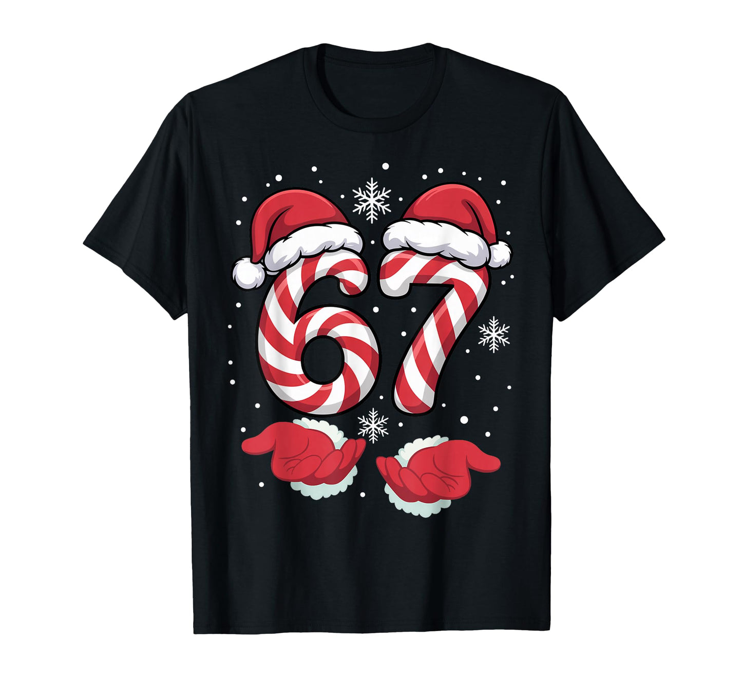 Funny Xmas Viral 67 Candy Canes Santa Funny Holiday Kids T-Shirt
