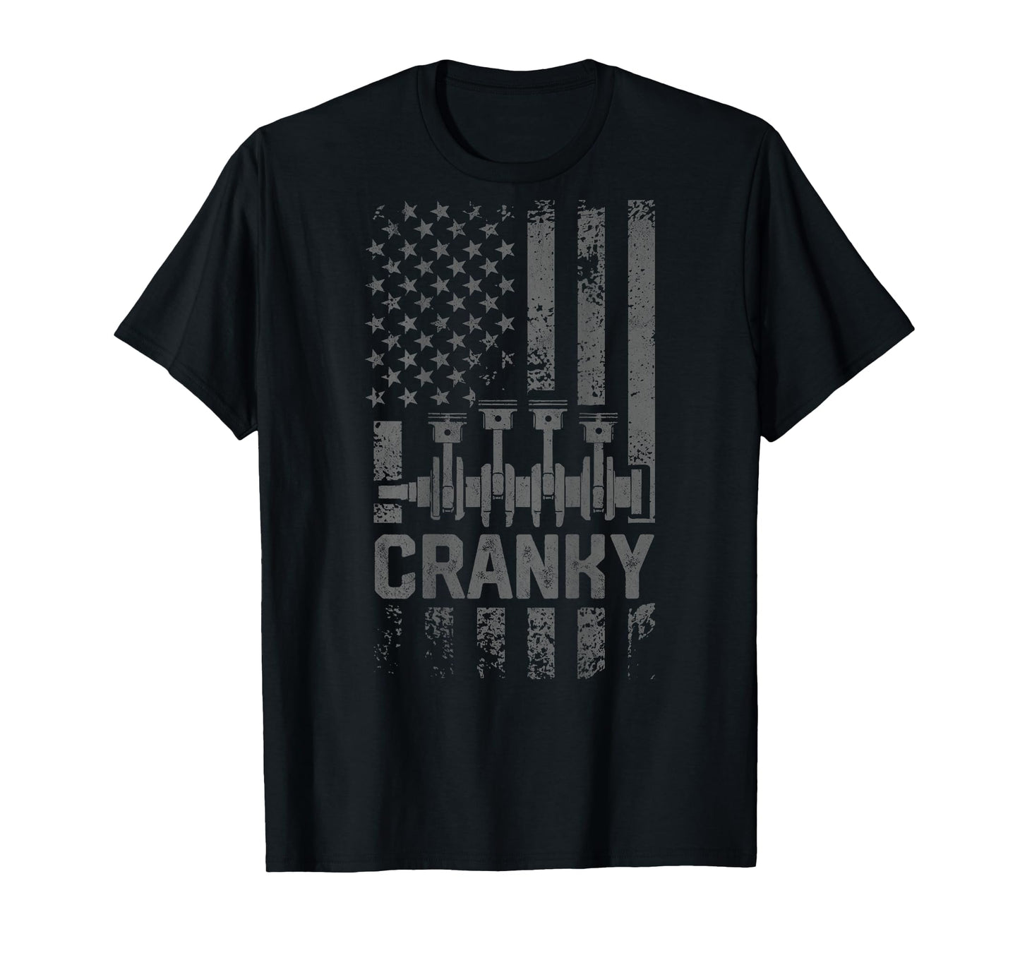 Mens Cranky Car Engine Crankshaft Funny Mechanics for Fathers Day T-Shirt