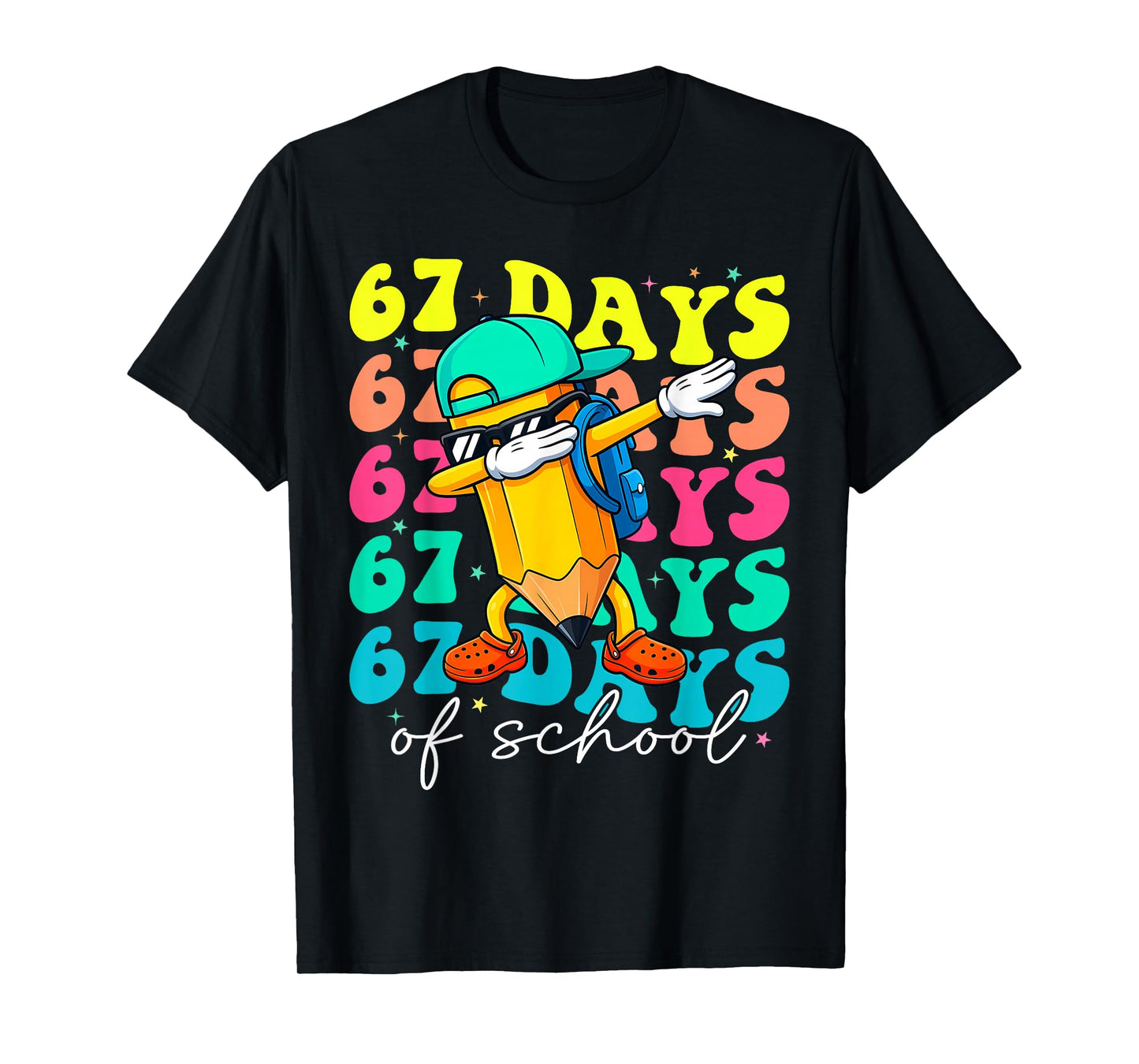 Meme 67 Days of School Dabbing Kids 100th Day of School 6 7 T-Shirt