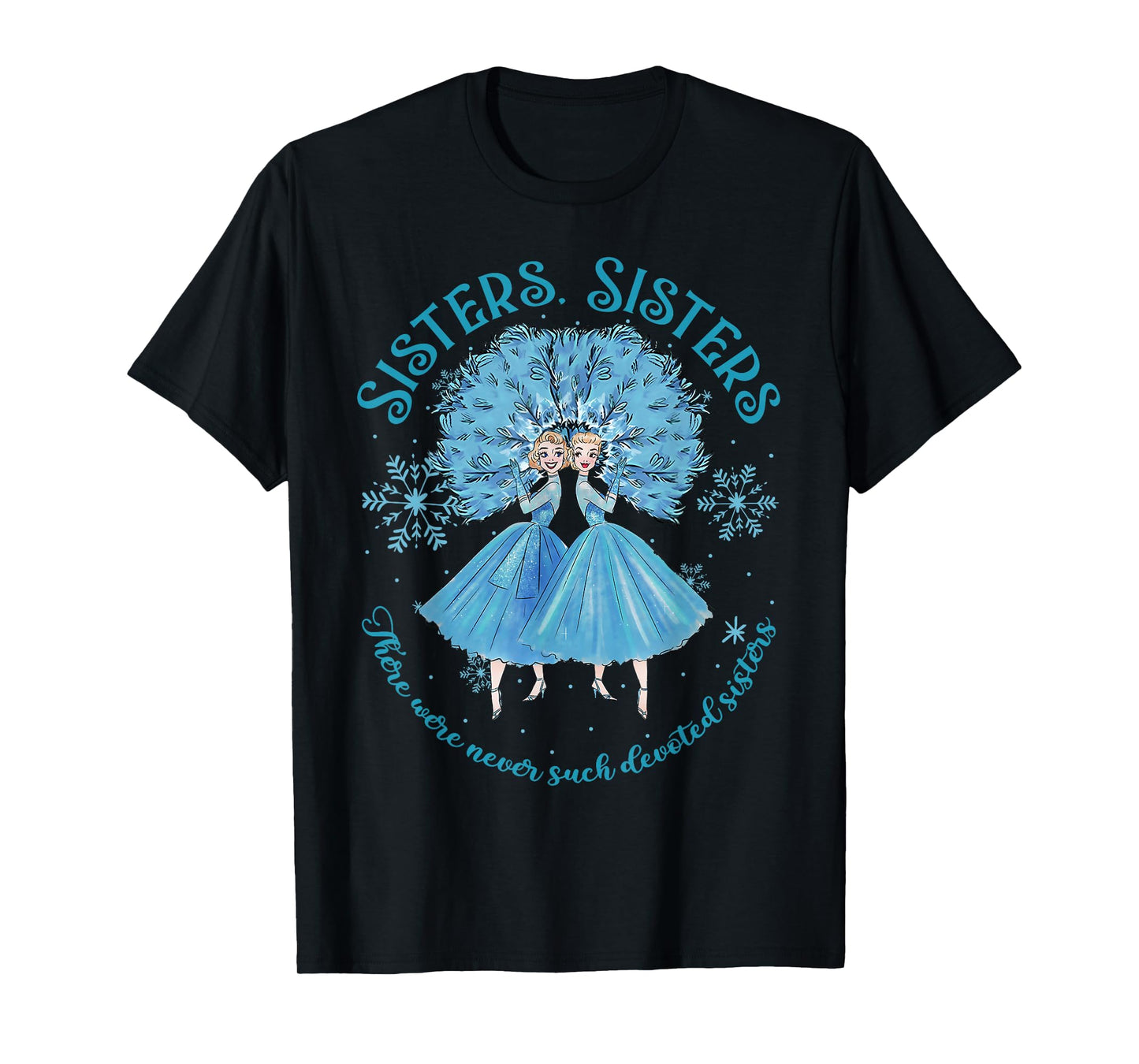 Devoted Sisters White Xmas Merry Christmas Snowflake Holiday T-Shirt