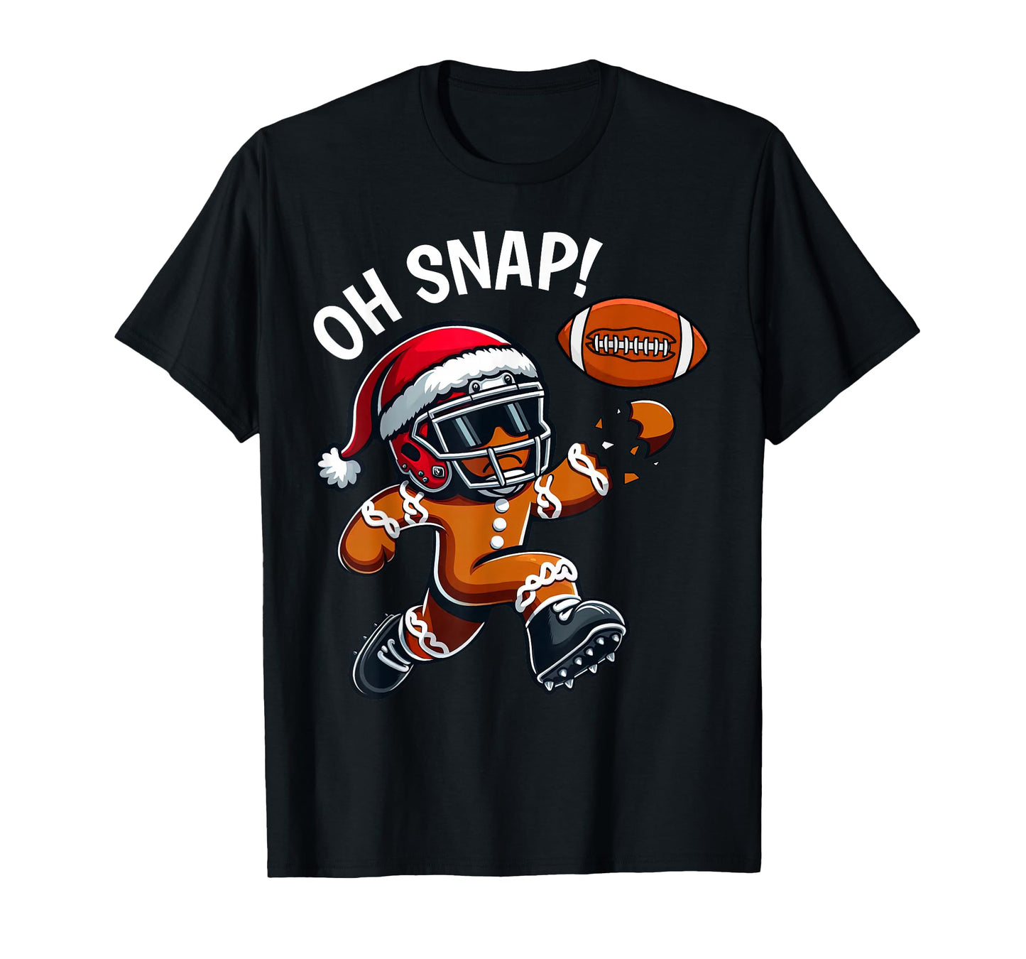 Oh Snap Gingerbreadman Football Christmas Shirts Boys Kids T-Shirt