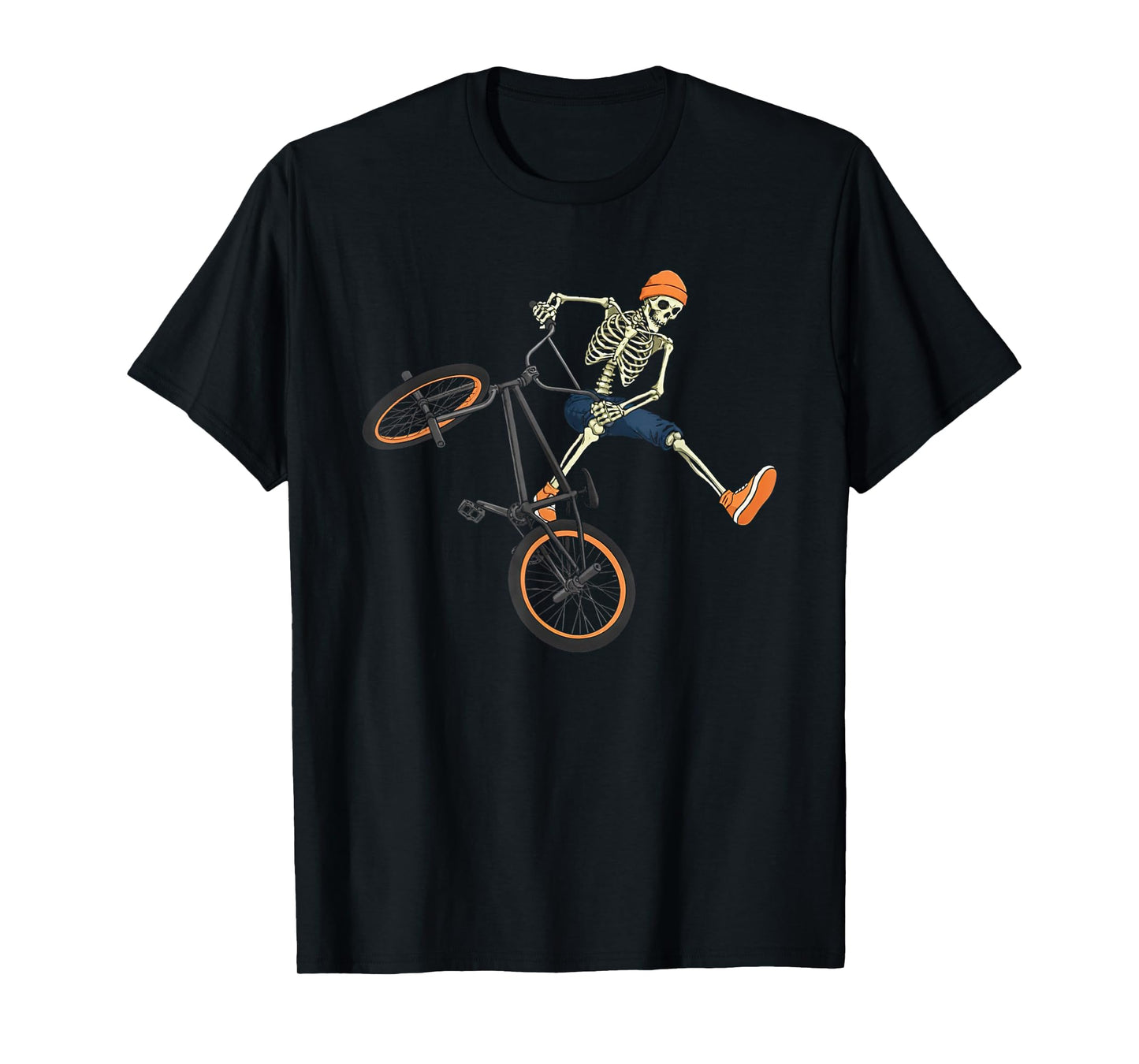 BMX Skeleton Halloween Funny for Men Boys Kids Riding Rider T-Shirt