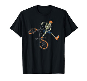 BMX Skeleton Halloween Funny for Men Boys Kids Riding Rider T-Shirt