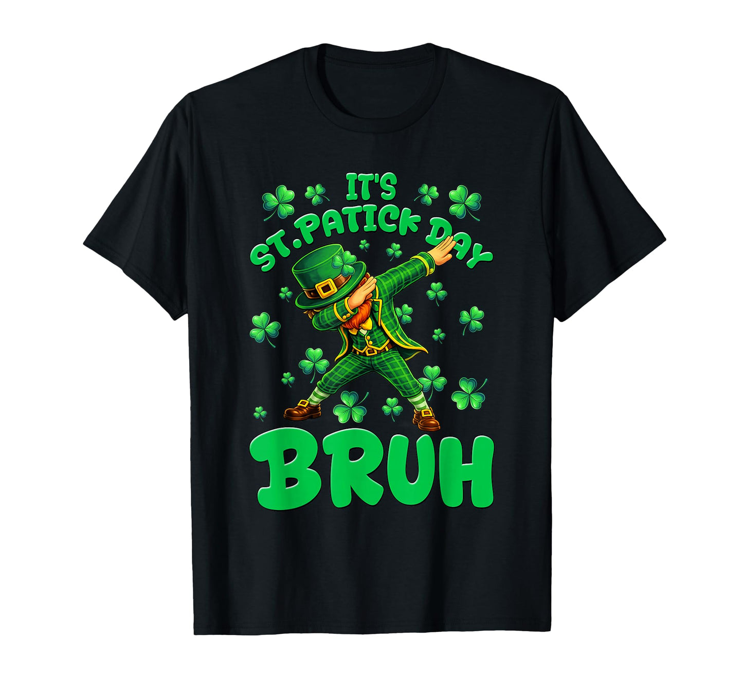 Funny St Patricks Day Leprechaun Bruh Saint Paddys Boys Kids T-Shirt