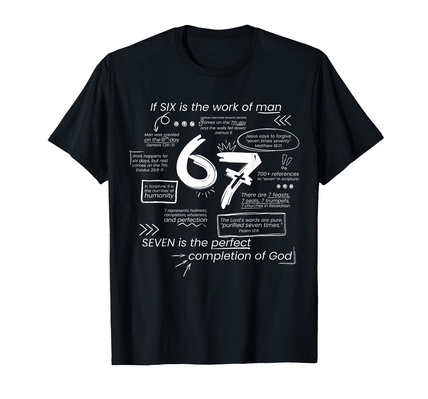 The Perfect Completion of God 67 Meme Christian Bible T-Shirt