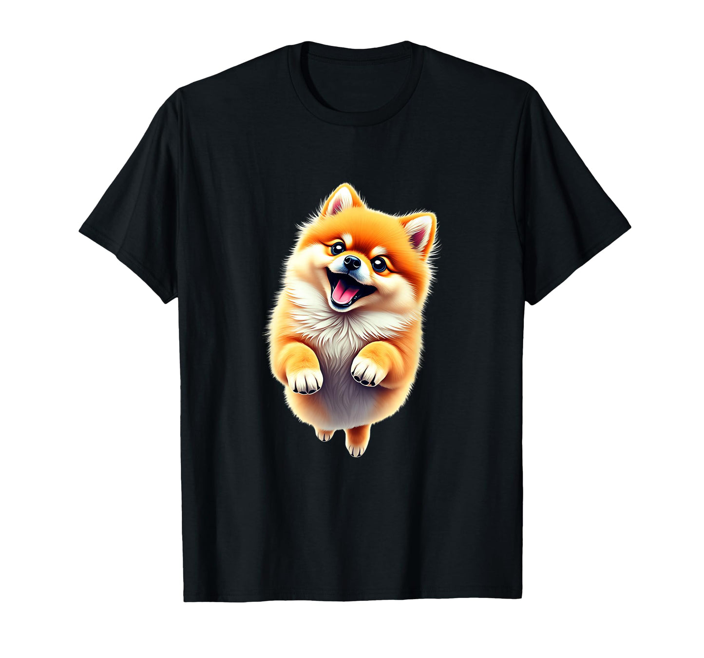 Pomeranian Dog Lovers Jumping Design Cute Funny Pomeranian T-Shirt