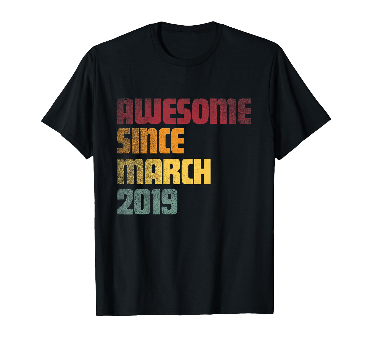 Awesome Since March 2019 7th Birthday - Vintage T-Shirt