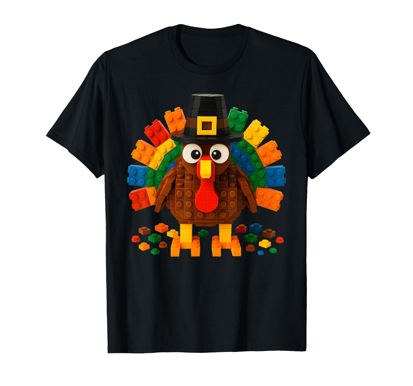 Master Builder Building Blocks Turkey Thanksgiving Men Boy T-Shirt