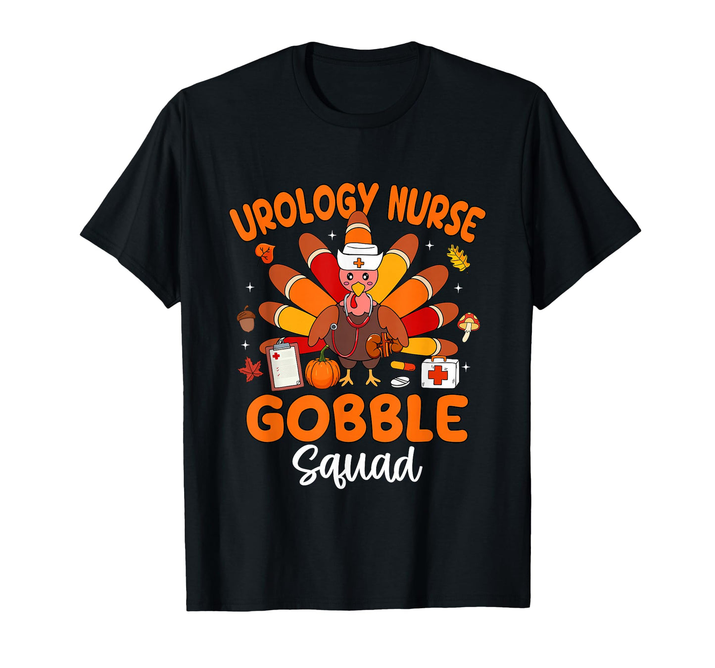 Urology Nurse Gobble Squad Turkey Stethoscope Thanksgiving T-Shirt