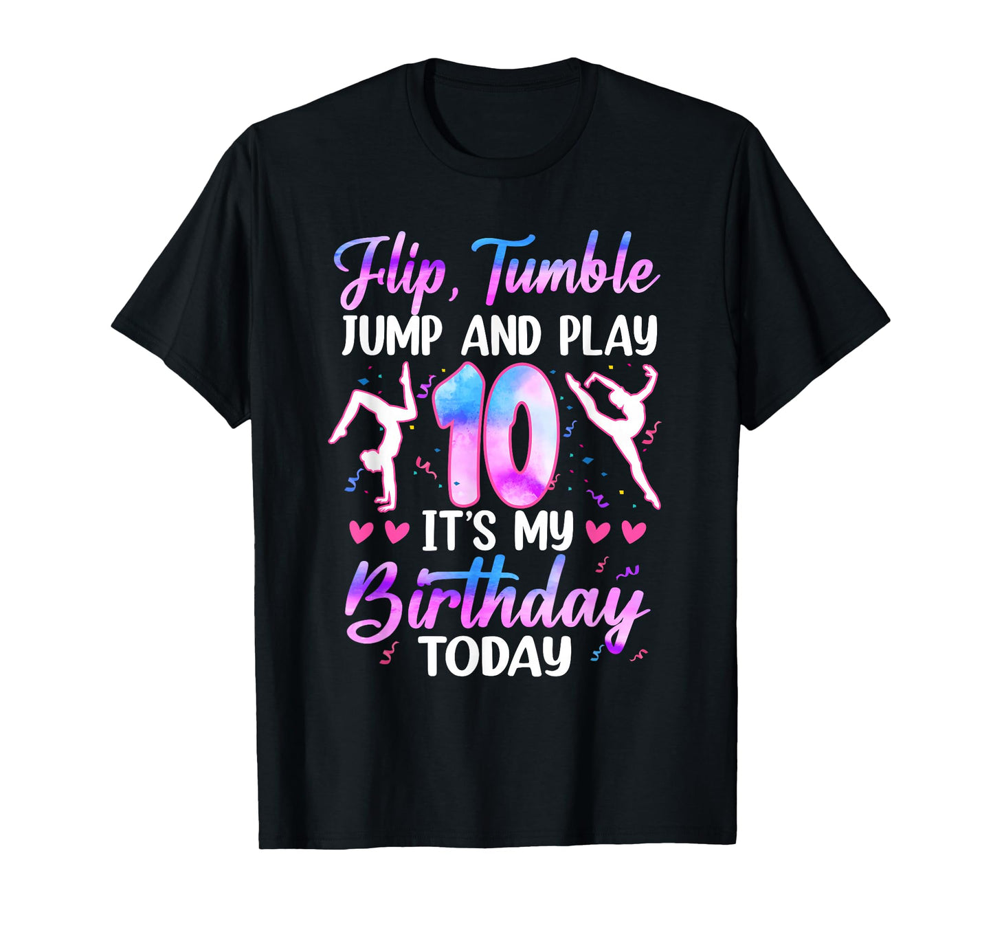 10 Year Old Girl Gymnast 10th Birthday Gymnastics Theme T-Shirt