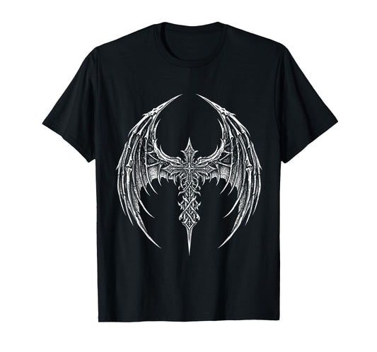 Gothic Dark Angel Winged Cross Design for Spiritual Souls T-Shirt