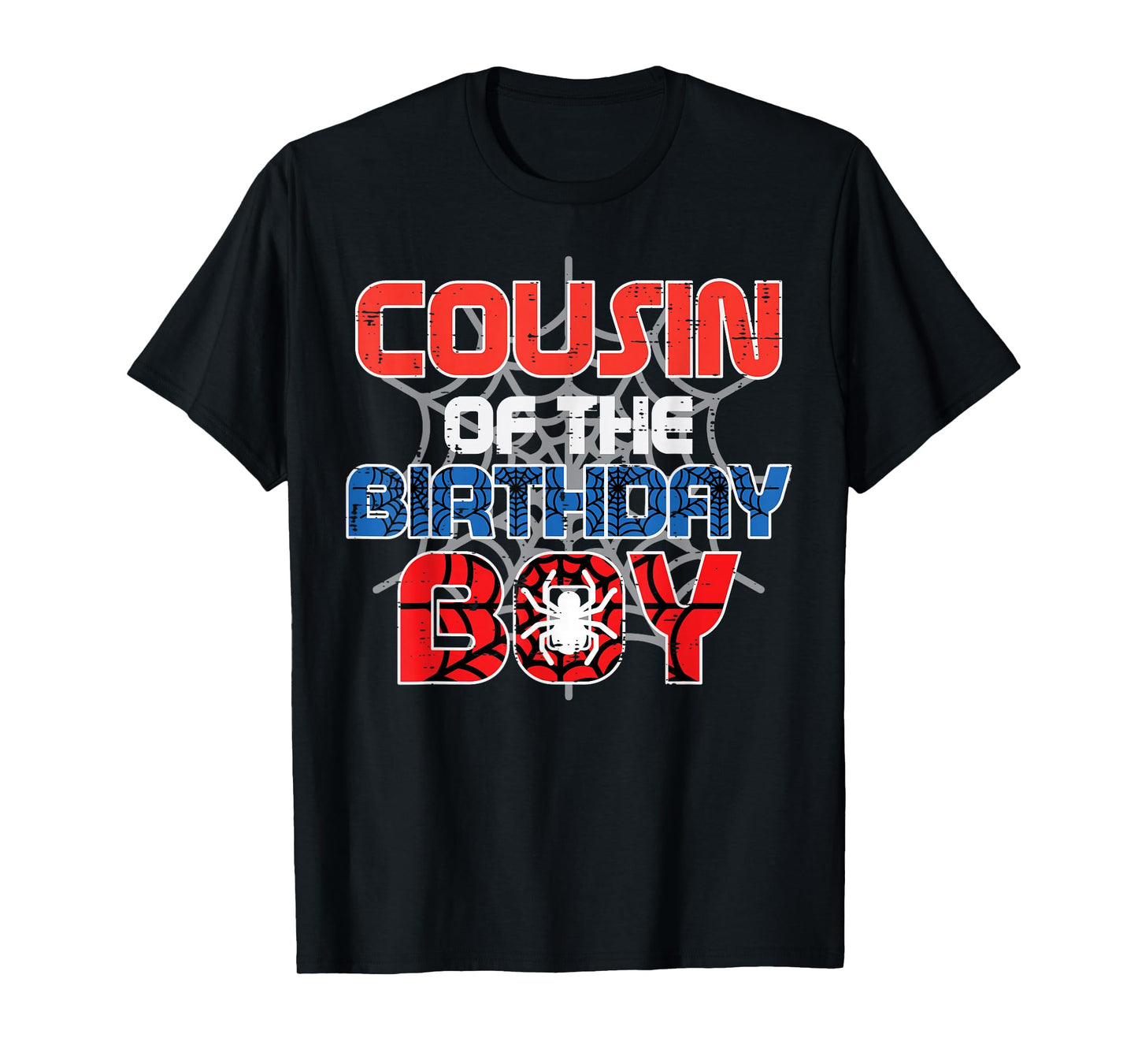 Cousin of Birthday Boy Spider Family Bday Party Boys Kids T-Shirt