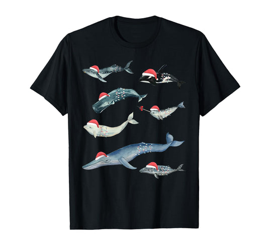Cute Sea Creatures Whales Orca Christmas Ocean Animal Lovers T-Shirt