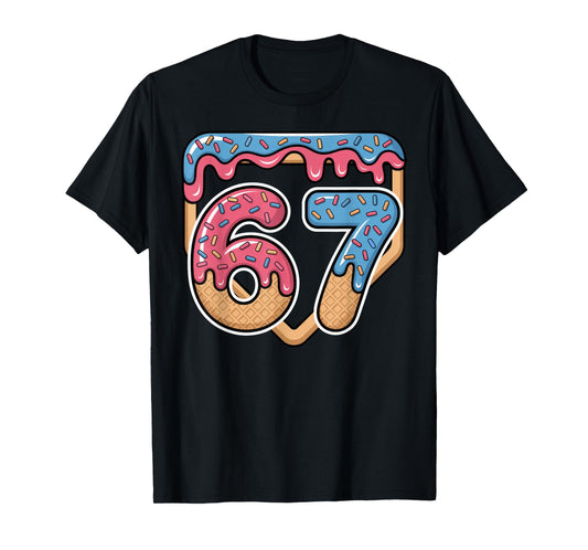 67 Ice Cream Drip Meme Baseball T-Shirt
